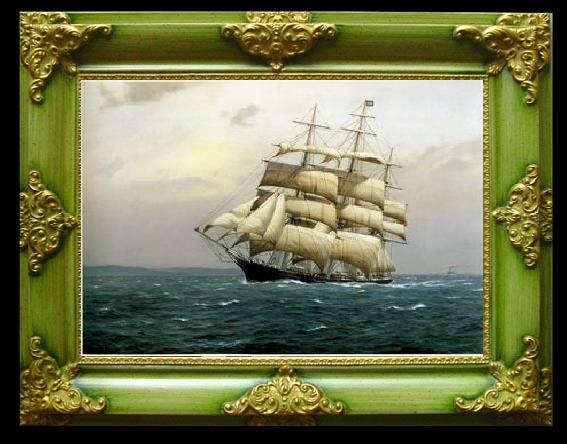framed  unknow artist Seascape, boats, ships and warships. 52, Ta119-2
